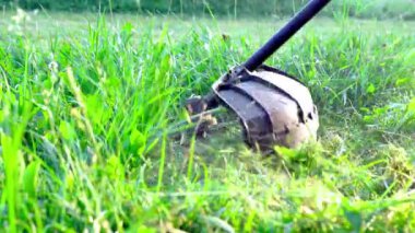 Elektrikli budama makinesiyle çim biçmek yaz akşamları yakındır.