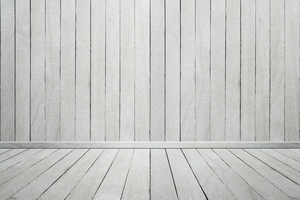 Vuoto interno stanza di legno bianco parete e pavimento in legno, Per displa — Foto Stock