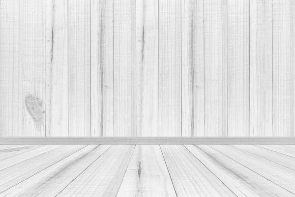 Empty interior wood room white wooden wall and floor, For displa — Stock Photo, Image