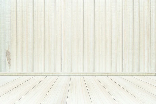 Empty interior wood room white wooden wall and floor, For displa — Stock Photo, Image