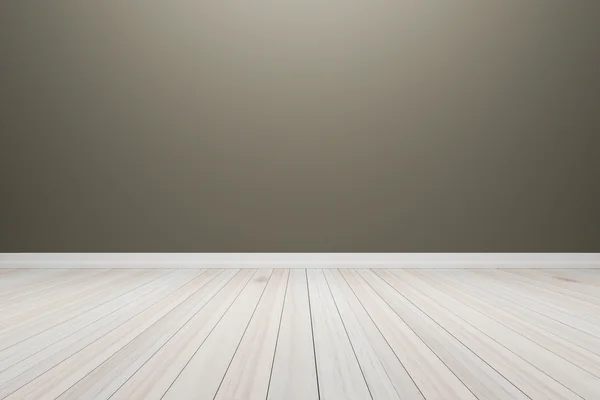 Üres belső világos barna szobában fa padló, o kijelző — Stock Fotó
