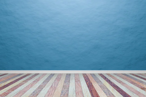 Camera vuota blu chiaro interno con pavimento in legno, Per yo presente — Foto Stock