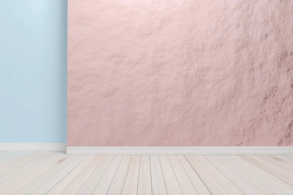 Üres belső fény rózsaszín szobában fa padló, a kijelző — Stock Fotó