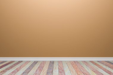 Boş iç ışık mavi Oda ahşap zemin ile görüntülenmesi için