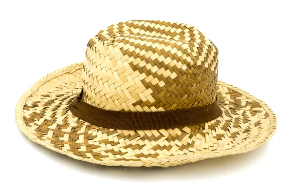 Pălărie de paie izolată pe un fundal alb — Fotografie, imagine de stoc