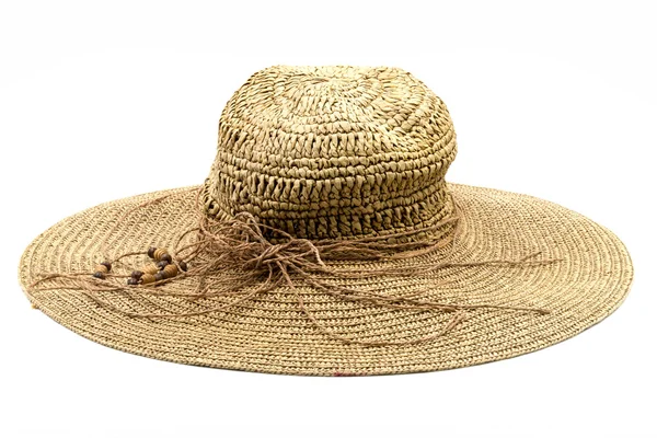 Beyaz bir arka plan üzerinde izole hasır şapka — Stok fotoğraf