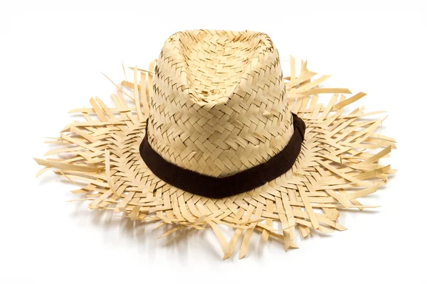 Солом'яний капелюх ізольовано на білому тлі — стокове фото