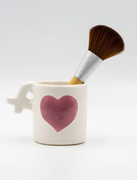 Makeup brushes on white background — Stock Photo, Image