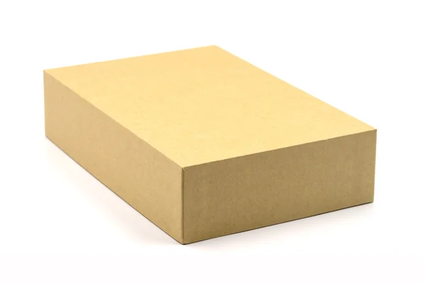 Brown caixa no fundo branco. — Fotografia de Stock