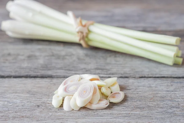 Lemon grass slice on wooden background. — Stock Photo, Image