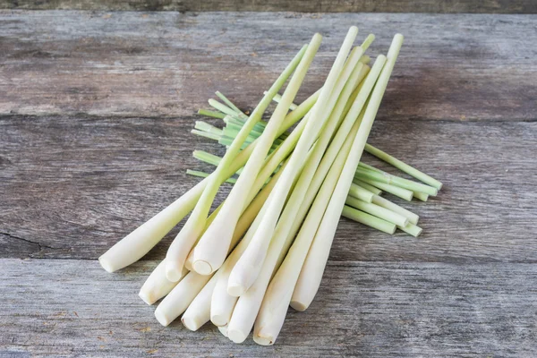 Fresh lemongrass on wooden background - Spice for health. — Stock Photo, Image