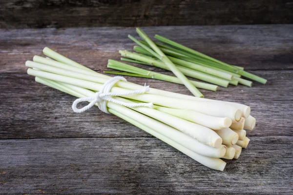 Fresh lemongrass on wooden background - Spice for health. — Stock Photo, Image