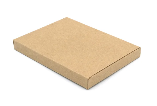 Brown caixa no fundo branco. — Fotografia de Stock