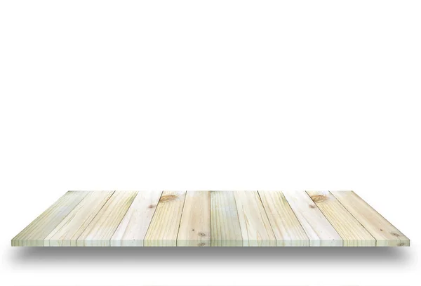 Empty top of wooden table isolated on white background. — Stock Photo, Image