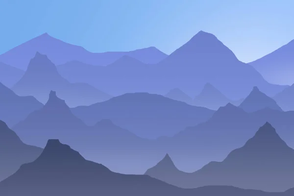 Illustration Einer Landschaft Mit Vielen Bergen Mit Mehreren Schichten Tiefe — Stockfoto