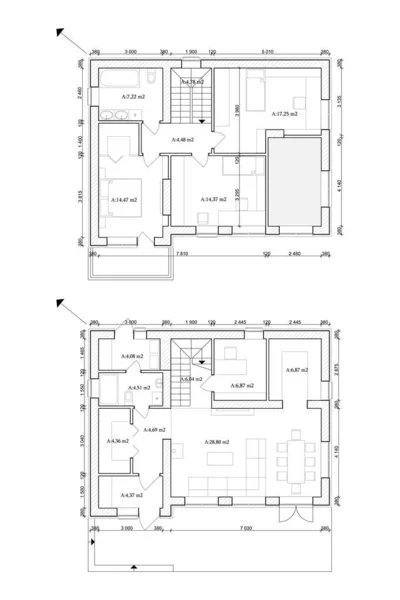 Szczegółowy Architektura Prywatny Dom Plan Pięter Układ Mieszkania Plan Ilustracja — Wektor stockowy