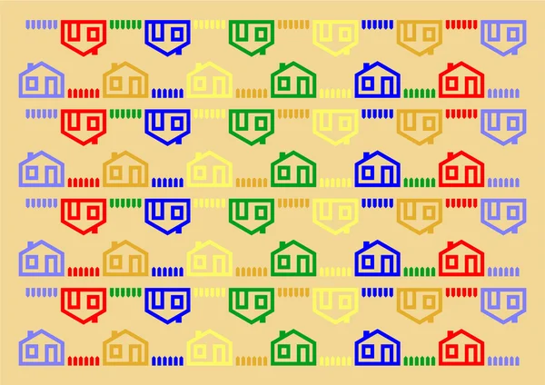 Conjunto de casas coloridas — Vetor de Stock