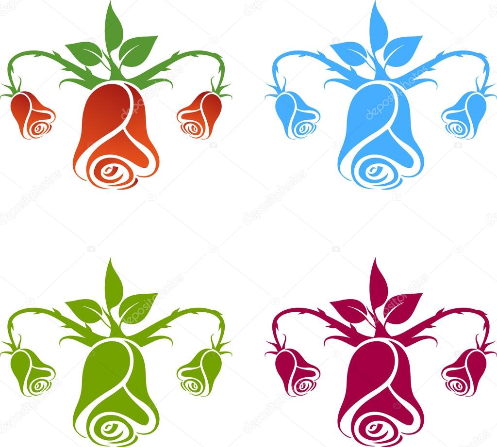 Gynecology logo, flowers on the white background
