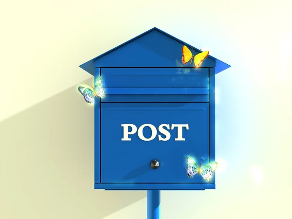 Μπλε ταχυδρομικό κουτί — Φωτογραφία Αρχείου