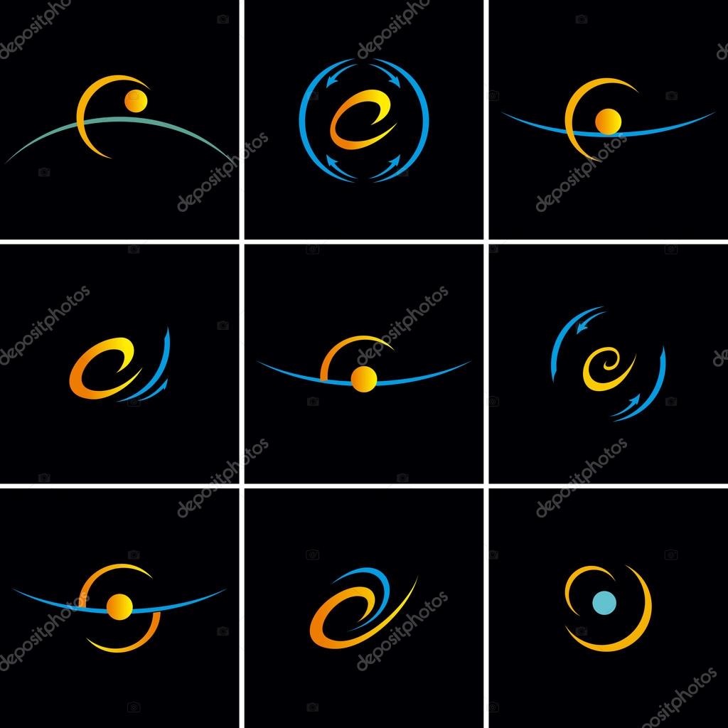 Vector sign horizon on the black background