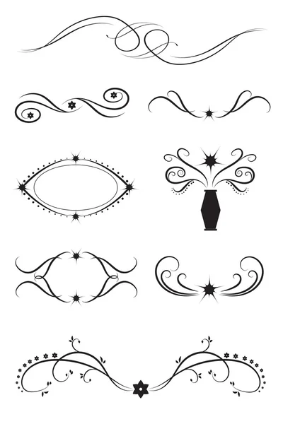 Set vettoriale di elementi grafici: bordi, divisori e cornici — Vettoriale Stock