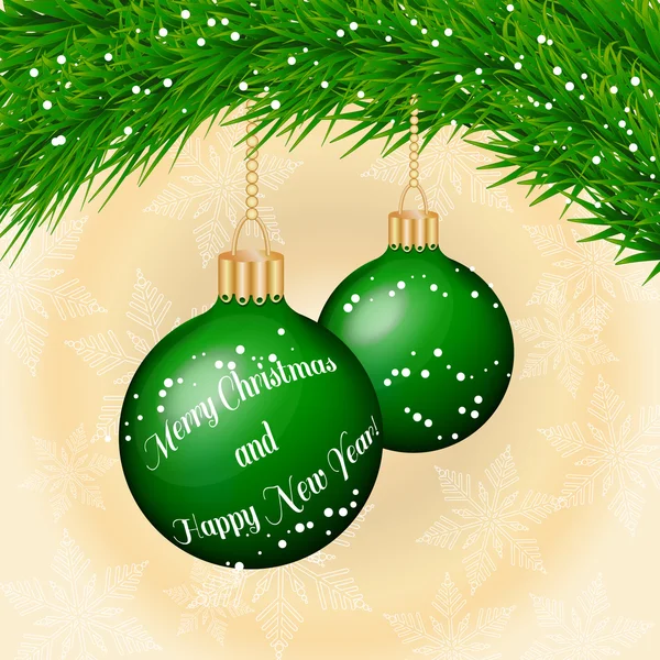 つまらないとクリスマス ツリーのクリスマスと新年のお祝いカード — ストックベクタ