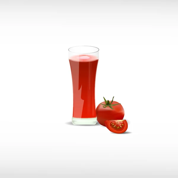 Tomates, zumo de tomate — Vector de stock