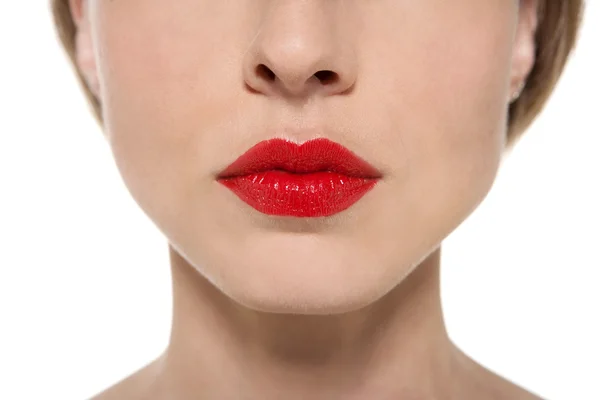 Sensuele lippen met lippenstift — Stockfoto