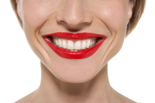 Sensuele glimlach met perfecte tanden — Stockfoto