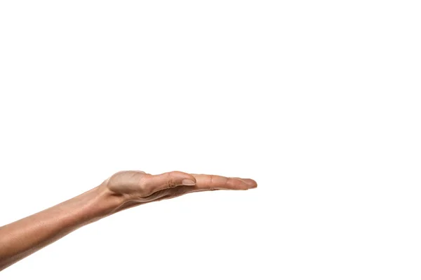 Hand holding geïsoleerd op wit — Stockfoto