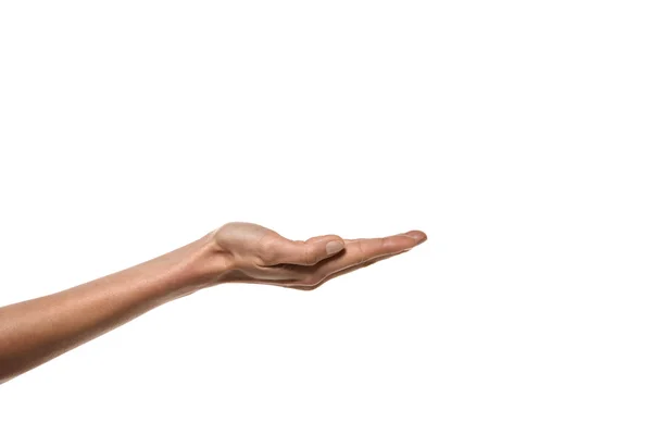 Χέρι ανοιχτό απομονωθεί σε λευκό — Φωτογραφία Αρχείου