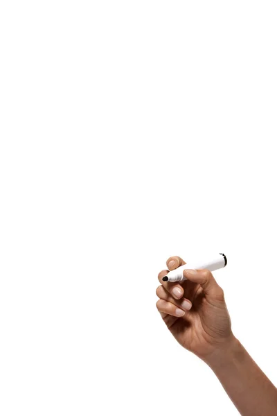 손 글 흰색 절연 — 스톡 사진