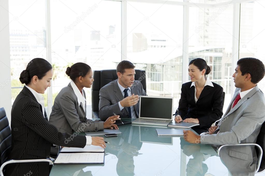 Multi-ethnic business people at a meeting