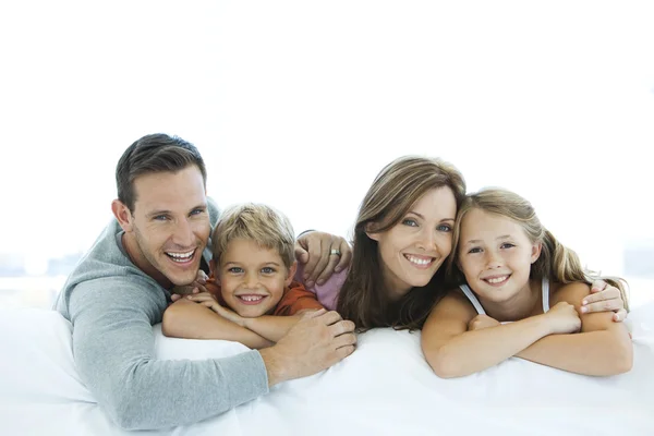 Happy family with two children — Stock Photo, Image