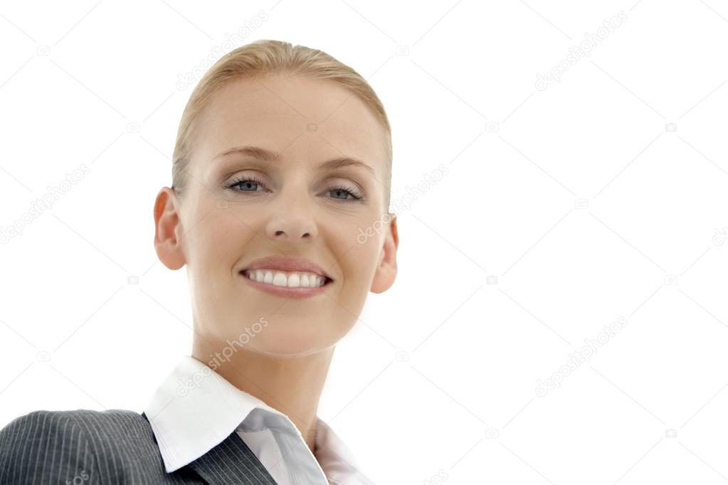 businesswoman / manager over white background