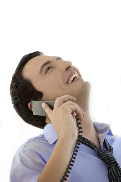Успешный бизнесмен по телефону — стоковое фото