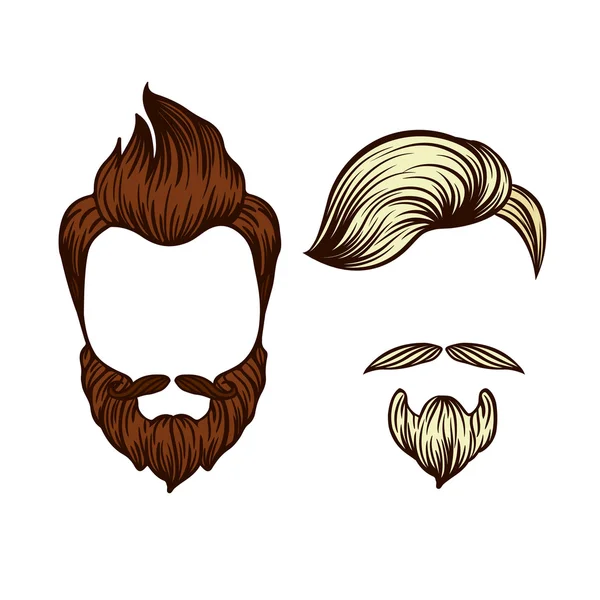 Illustration vectorielle de la coupe de cheveux masculine dans le style hipster — Image vectorielle