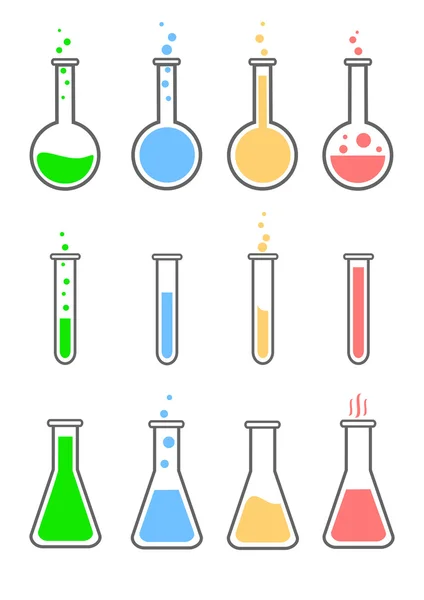 Chemistry bottles — Stock Vector