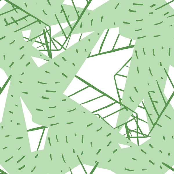 矢量无缝图案纹理背景手绘 绿色和白色 — 图库矢量图片