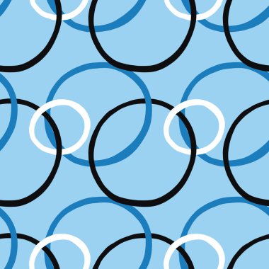 Vektörsüz doku arkaplan deseni. El çizimi, mavi, siyah ve beyaz renkler.