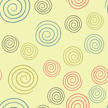 Vektörsüz doku arkaplan deseni. El çizimi, sarı, altın, mavi, kırmızı ve siyah renkler.