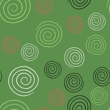 Vektörsüz doku arkaplan deseni. El çizimi, yeşil, beyaz, kırmızı ve siyah renkler