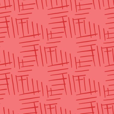 Vektörsüz doku arkaplan deseni. El çizimi ve kırmızı renkler.