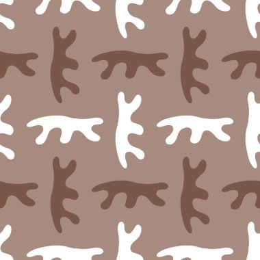 Vektörsüz doku arkaplan deseni. El çizimi, kahverengi ve beyaz renkler.