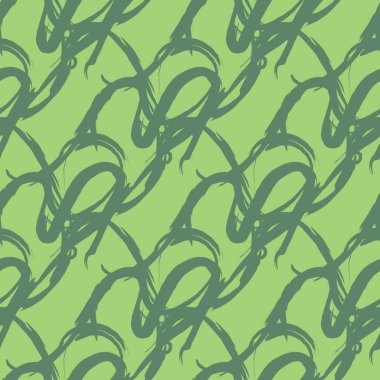 Vektörsüz doku arkaplan deseni. El çizimi ve yeşil renkler.