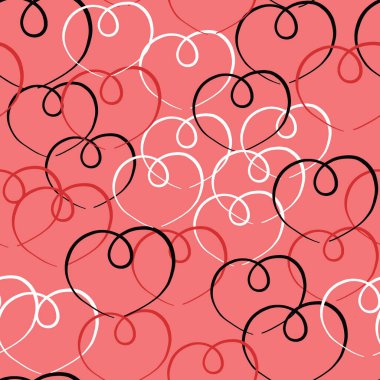 Vektörsüz doku arkaplan deseni. El çizimi, kırmızı, siyah ve beyaz renkler.