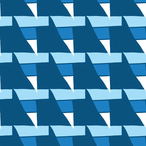 矢量无缝纹理背景模式 手绘蓝白两色 — 图库矢量图片