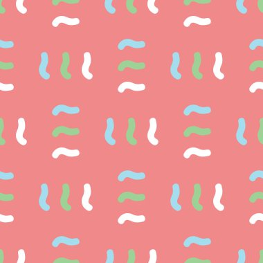 Vektörsüz doku arkaplan deseni. El çizimi, kırmızı, mavi, yeşil ve beyaz renkler.