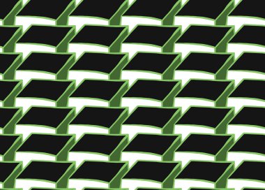 Vektör dokusu arka plan, kusursuz desen. El çizimi, yeşil, siyah ve beyaz renkler.