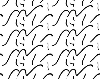 Vektör dokusu arka plan, kusursuz desen. El çizimi, siyah beyaz renkler.